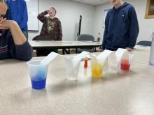 Colored cups science experiment