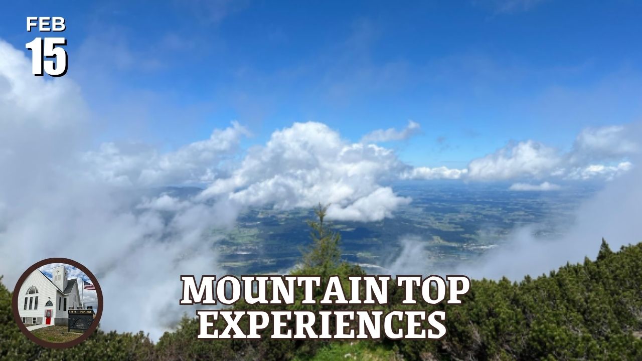 blue sky over mountaintop